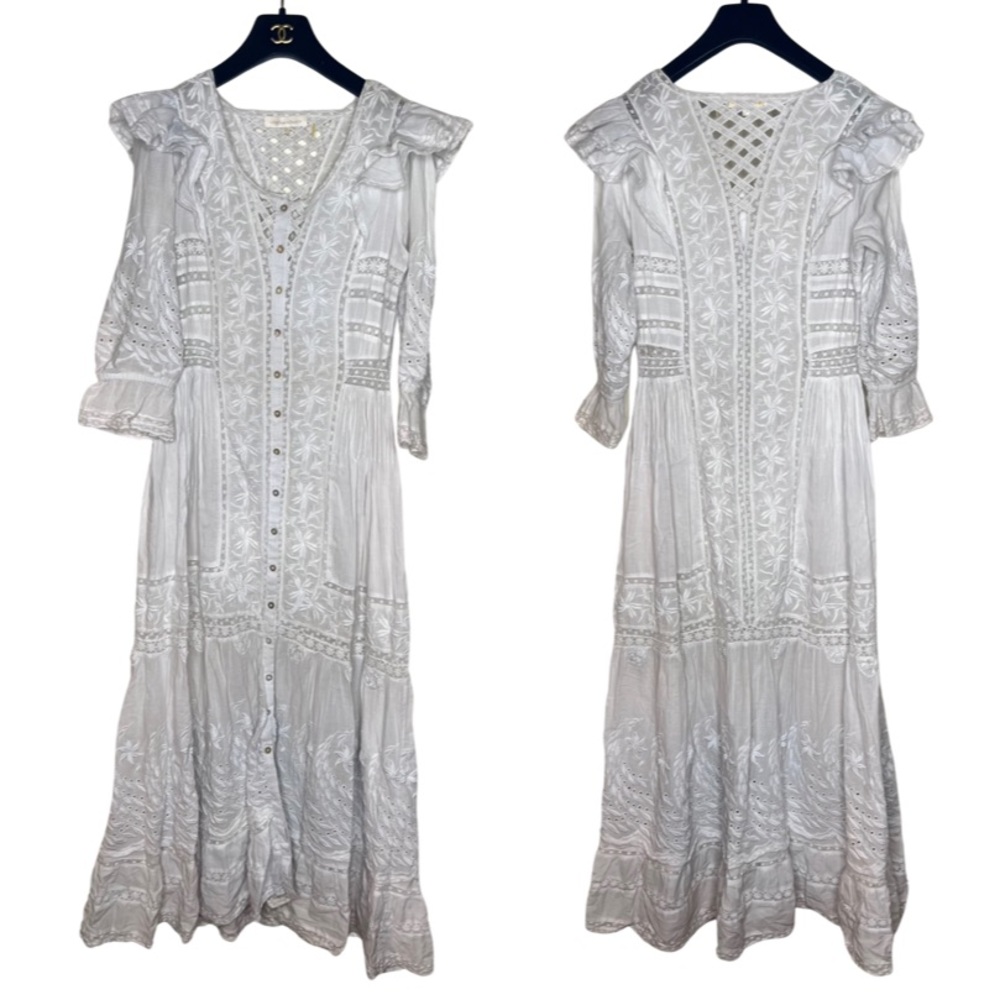 Loveshackfancy White Lace Maxi Dress Petite Small